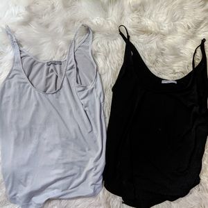 Zara light grey and black tank tops